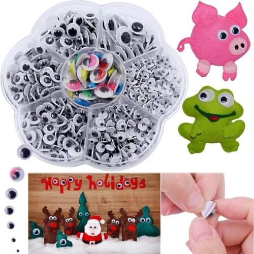 150-700pcs Movable Eyes Plastic Wiggle Googly Eyes DIY Kids Scrapbooking Craft Accessories Doll Handmade Self-Adhesive Eyes