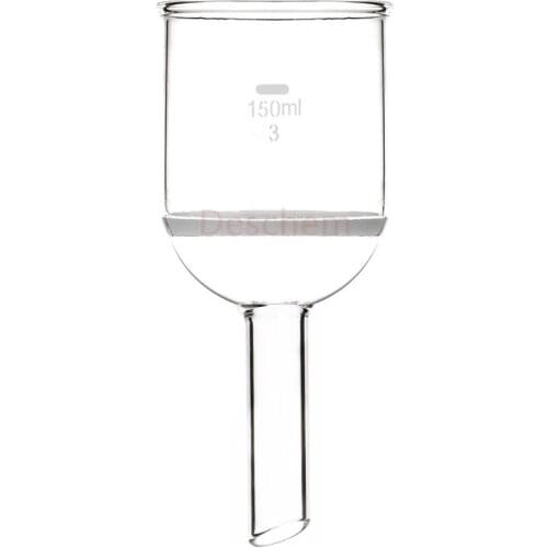 150ml,Glass Buchner Funnel,W/3# Coarse Filter,Straight Tube,Lab Chemistry Glassware