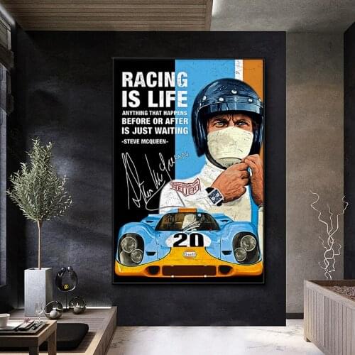 24 hours le mans michael delaney on canvas print nordic poster art wall picture for living room home decor unframed