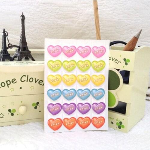24pcs sticker/Pack Little Heart Decorative Stickers Stick Label