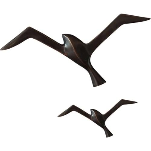 3D ART COPPER BIRDS SEAGULL WALL HANGING DECORATION BAR CRAFT TV BACKGROUND LIVING ROOM SEAGULL SCULPTURE ACCESSORIES