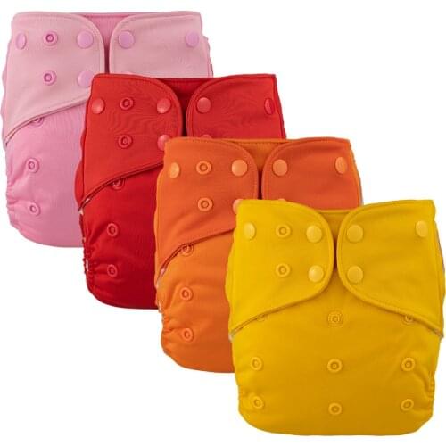 4 Pcs Lichtbaby Cloth Baby Pocket Diaper 4-16kg Large One Size Washable Eco-friendlyPcs