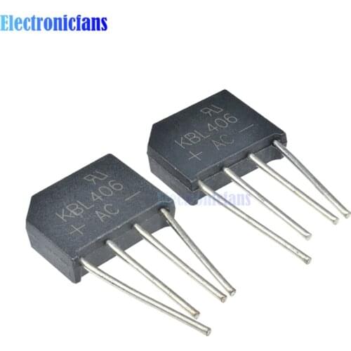 5PCS KBL406 600V SIP-4 4A Diode Bridge Rectifier Single Phase Bridge Rectifier New Arrival