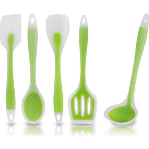 5Pcs/Set Food Grade Silicone Translucent Non Stick Shovel Spoon Cooking Utensils Heat Resistant Kitchen Tools Gadgets