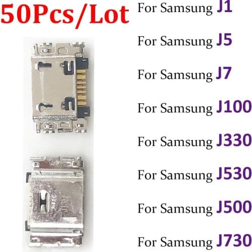 50Pcs/Lot ,Compatible For Samsung J5 J7 J330 J530 J730 J1 J100 J500 Micro Mini USB jack socket connector charger Charging Port