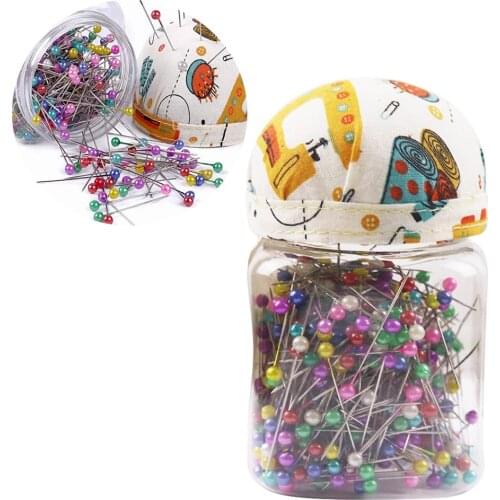 500pcs/Box Pin Cushion Needles Sewing Patchwork Needles Dressmaking Pins Weddings Corsage Pin Cushion Bottle DIY Sewing Tool