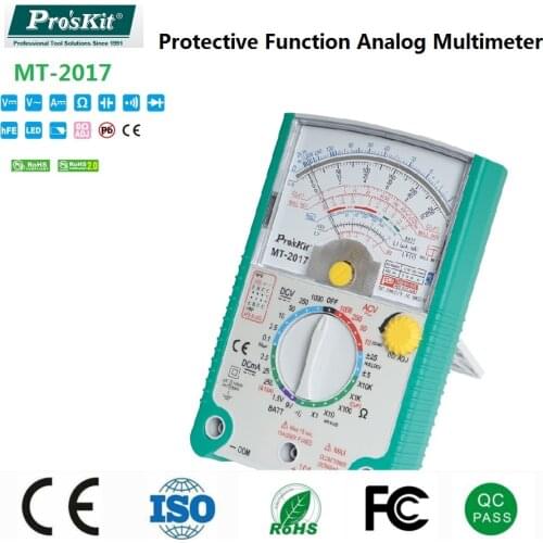 Proskit MT-2017 Protective Function Analog Multimeter Safety Professional Voltage Tester Current Resistance Capacitance Meter