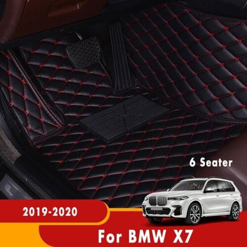 For BMW X7 2020 2019 (6 Seater) Car Floor Mats Artificial Leather Custom Rugs Auto Interior Accessories Carpets Foot Pads Cover