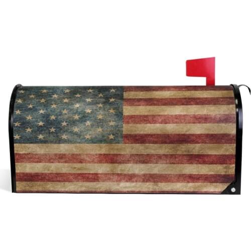 Vintage American Flag US Stars And Red Stripe Mailbox Covers Large Patriotic American Star Stripe Magnetic Mail Cover