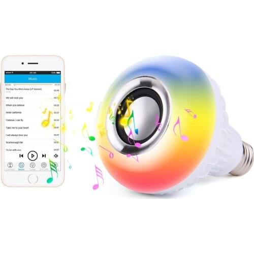 DONWEI Smart 12W E27 RGB +White 4.0 Bluetooth Speaker LED Bulb 24 Keys Remote Control Support Music Playing Dimmable Light Bulbs