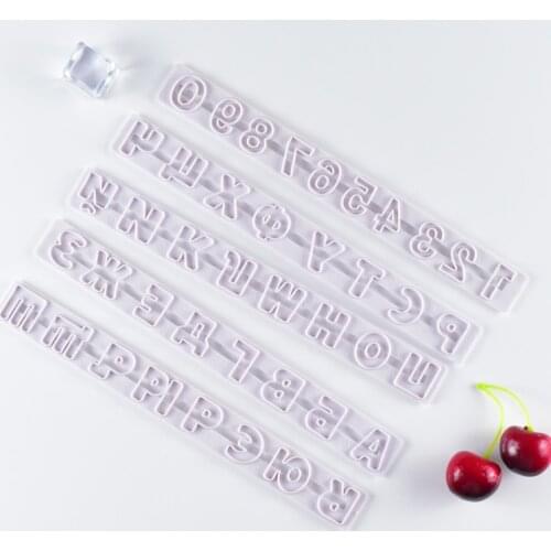 5Pcs/Set Russian Alphabet Letters Number Eembossing Cutters Fondant Cookie Cake Mold Cake Decorating Tools Baking Accessories