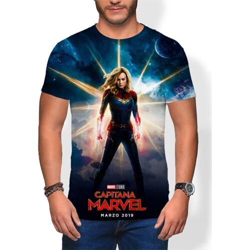 Captain Marvel Mens Oversized T Shirt 3D Print Fashion Women T-shirt Summer Short Sleeve Harajuku Childrens clothes