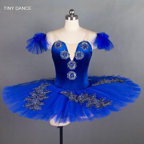 GDC Royal Blue Professional Ballet Dance Tutu with 7 Layers of Stiff Tulle Pancake Tutus Blue Bird Classical Ballet Tutus BLL024