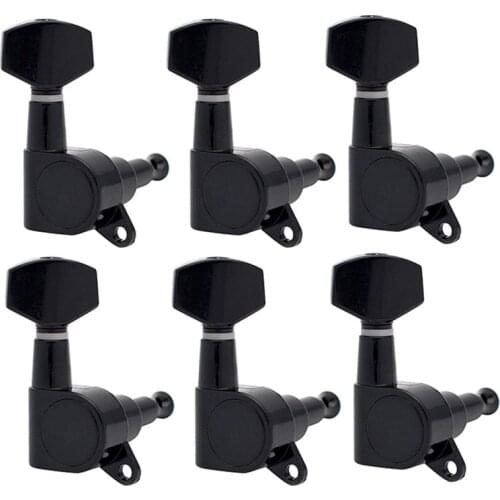 Guitar Sealed Small Peg Tuning Pegs Tuners Machine Heads For Acoustic Electric Guitar Guitar Parts( Black 6R )