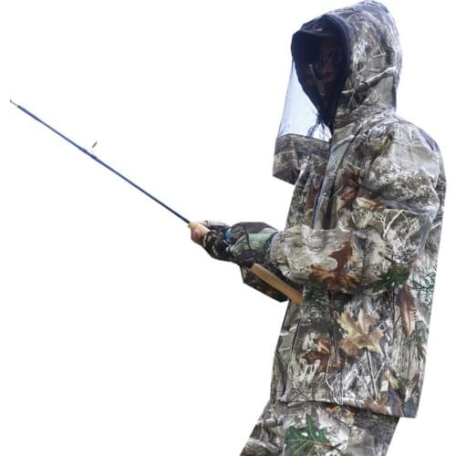 Camouflage Suits Photography Hunting Shooting Men Women Jacket Pants Mosquito Cap Outdoor Fishing Watching Birds Bionic Clothing
