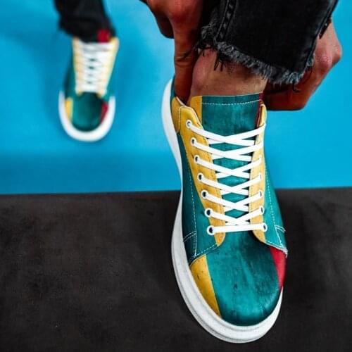 Knack Digital Printing Men 'S Shoes R044 Senegal Color Latest Fashion Street Style Casual Style Shoes 2021 Ikon