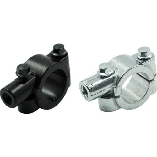 1Pc 22mm 25mm Handlebar 10mm 8mm Thread Motorcycle Mirror Mount Clamp Rear View Mirror Holder Adapter Silver Black