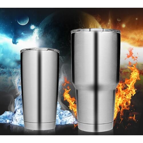 Kitchen Drinkware Cups 304 Stainless Steel vehicle-mounted Double Layer Large Capacity Coffee Cup with cover