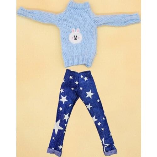 Bjd 1/6 Doll Clothes Suit with Pants Stockings 30cm Doll Accessories Cartoon Duck Sweater Suit Dress Up Toys for Girls