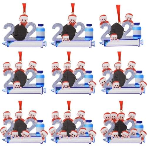 2021 Christmas Personalized Family Pendant Resin DIY Ornaments For New Year Christmas Tree Hanging Pendant Decor