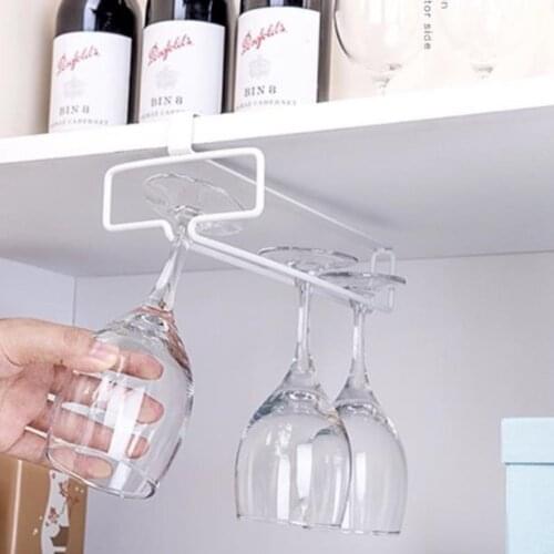 Metal Iron Multifunctional Home Bar Wine Glass Cup Holder Stemware Storage Organizer Bracket Kitchen Cabinet Hanging Shelf Rack