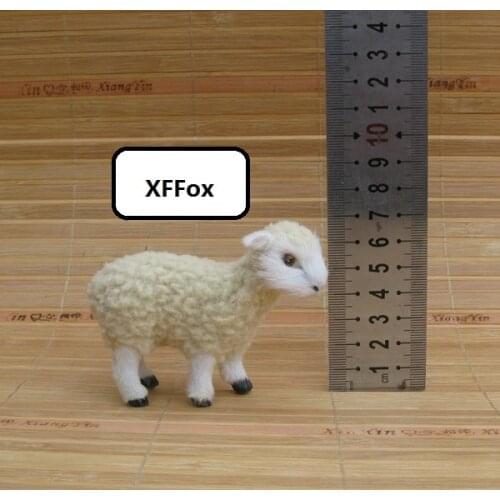 Mini simulation sheep model polyethylene&furs real life cute sheep doll gift about 8.5x7x3.5cm xf2117