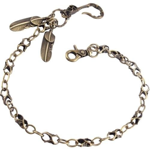 Mens Biker Trucker Heavy Skull Long Metal Keychain Key Jean Wallet Chain 24 Inch