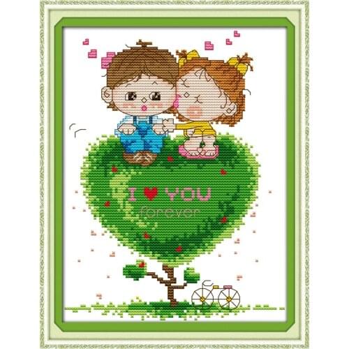 Love Tree cross stitch kit cartoon 14ct 11ct count print canvas stitches embroidery DIY handmade needlework plus