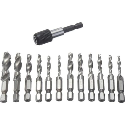 Hex Shank HSS Screw Thread Metric Tap Drill Bit Compound Tap Screw Machine M3-M10 Drill & Tap Thread Screw Bits Set