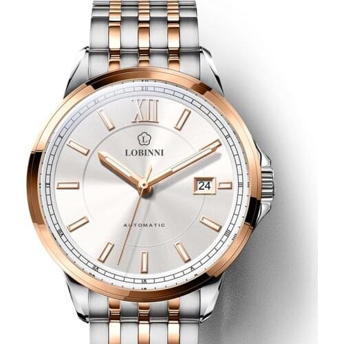 Switzerland LOBINNI Luxury Brand Men Watches Sapphire relogio Japan Import NH35A SIIO Automatic Mechanical MOVT Clock L9003M-3