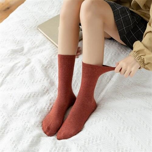 Solid Color Comfortable Socks Women Autumn Winter Fashion All-match Cotton Sock For Ladies New Arrival Hot Sell Top Quality