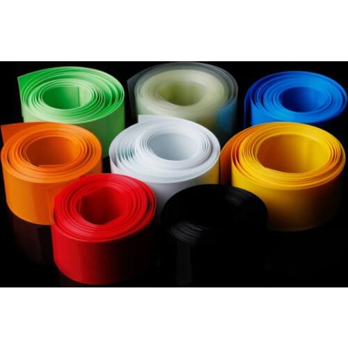 OOTDTY 5m PVC Heat Shrink Tubing Tube Wrap Kit For 18650 18500 Battery Flat Round 18.5mm Wiring Accessories