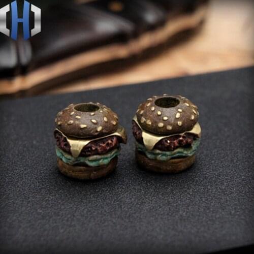 Original American Hamburger Multilayer Knife Paracord Beads EDC Personalized Handmade DIY Umbrella Rope Outdoor Pendant