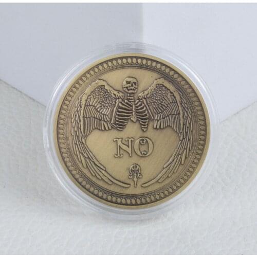 Yes or No Skull Commemorative Coin Art Craft Collectible Coins All Seeing Eye or Death Angel Nickel USA Morgan Dollar Coin