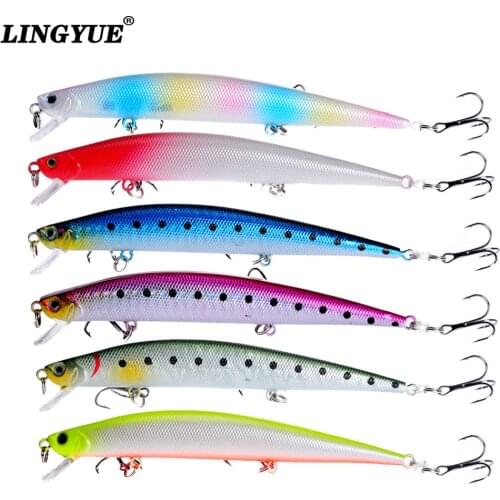 6pcs/lot Fihsing Lures 12.5cm/12.4g Hard Baits Artificial Make Quality Professional Plastic Fishing bait Treble Hooks Tackle