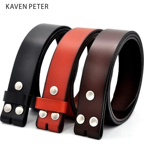 Genuine Leather Belts Without Buckle for Men Brand Strap Vintage Jeans Cowskin Strap With One Layer Leather 29"-42"