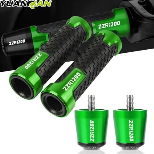 1 Pair Green Motocycle Grips Handle Aluminum Handle bar Hand Bars Ends For KAWASAKI ZZR1200 ZZR 1200 ZZR-1200 2002-2012 2003 04