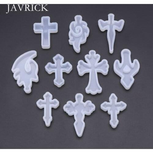 10Pcs/Set Silicone Mold Mirror Cross DIY Cross Craft Tool DIY Pendant Accessories Jewelry Making Tool