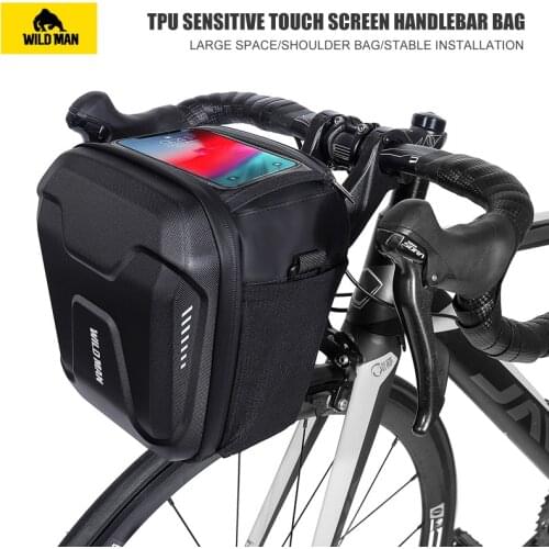 WILD MAN GS9 Bicycle Handlebar Bag Camera Bag Mountain Bike Electric Scooter EVA Hard Shell High Capacity Shoulder Bag