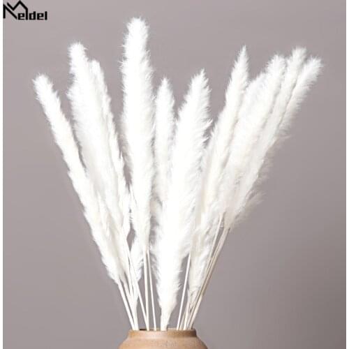 15 Pcs Bulrush Dried Flowers Small Pampas Grass Natural Dried Flower Bouquet Wedding Home Decor Glass Window Decor Fake Flower
