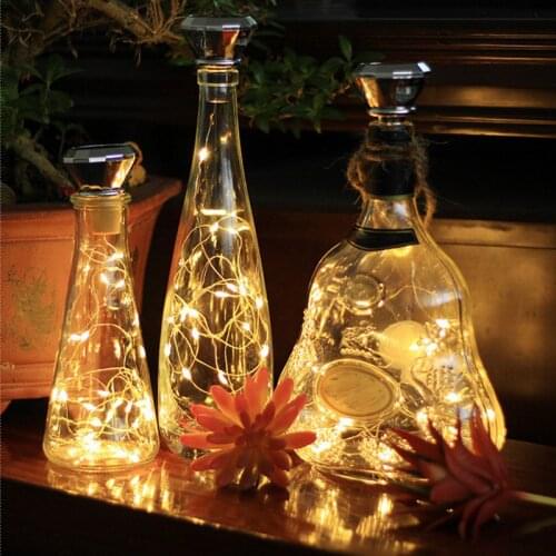 Solar Diamond Shaped Wine Bottle Cork Lights Solar String Fairy Lights Waterproof for Wedding Holiday Garden Patio Pathway Bar