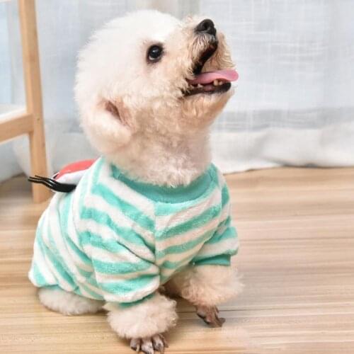 Pet Spring Clothes Striped Keep Warm Soft Cute Dog Vest Dress for Puppy одежда для собак