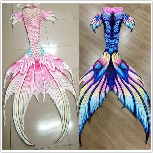 2021 HOT Black Pearl Big Mermaid Tail Kids Adult Women Men Mermaid Tail with Flipper Beach Costumes Mermaid Swimsuits