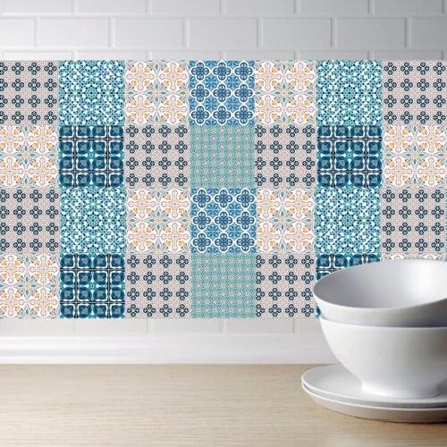 10/15/20cm Classical Morocco Style Tile Stickers Wall Sticker Kitchen Adhesive Bathroom Toilet Waterproof PVC Wallpaper