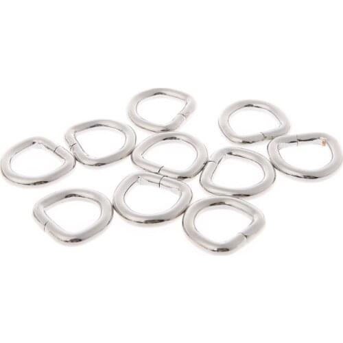 10pcs 15mm Metal Handbag Leather Bag Purse Strap Belt Web D Ring Buckle Clasp