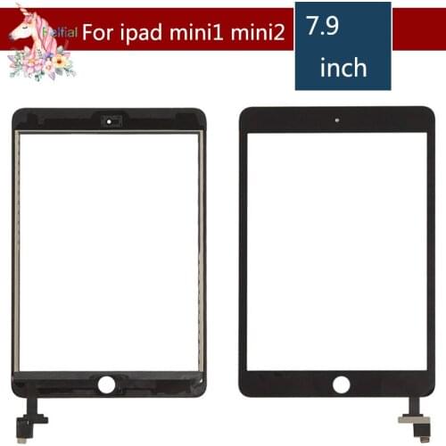 10pcs/lot For iPad Mini 1 2 A1454 A1455 mini2 A1490 A149 Touch Screen with IC and Adhesive Digitizer Front Glass