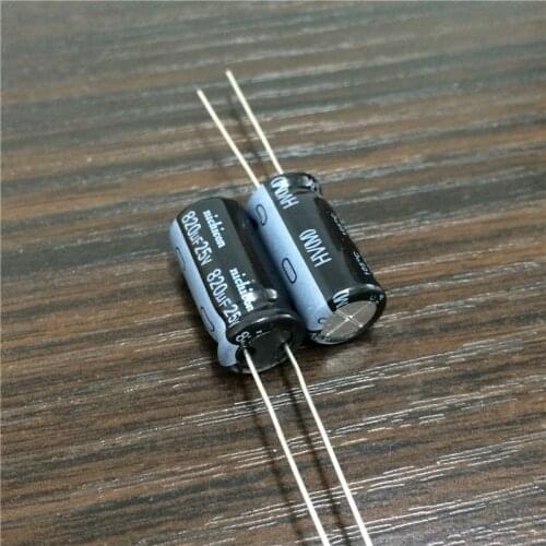 100pcs 820uF 25V Japan NICHICON HV Series 10x20mm High Ripple Current Low Impedance 25V820uF Aluminum Electrolytic Capacitor