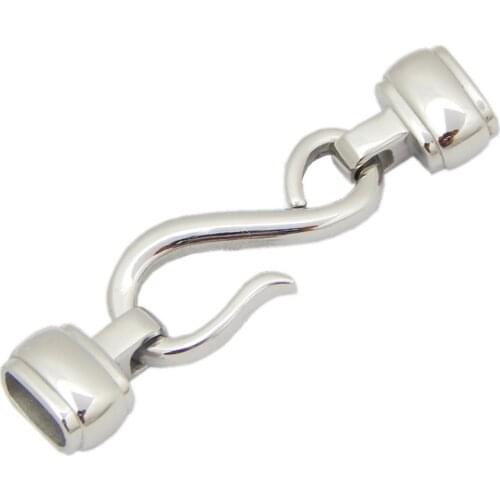 20pcs/lot engrave logo hole:4.2/8*4mm New Stainless Steel Cord End Caps Clasps Connector For DIY Jewelry Making Bracelet clasps