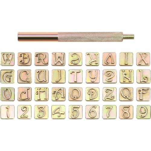 36pcs Letter Number Stamps Wood Leather Copper Punching Carbon Steel Metal Stamper Set DIY Handicraft Art Accessories