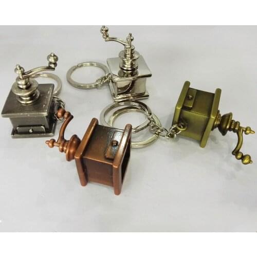 3D manual coffee grinder keychain key ring coffee mill key chain creative portachiavi chaveiro llaveros hombre bag charm